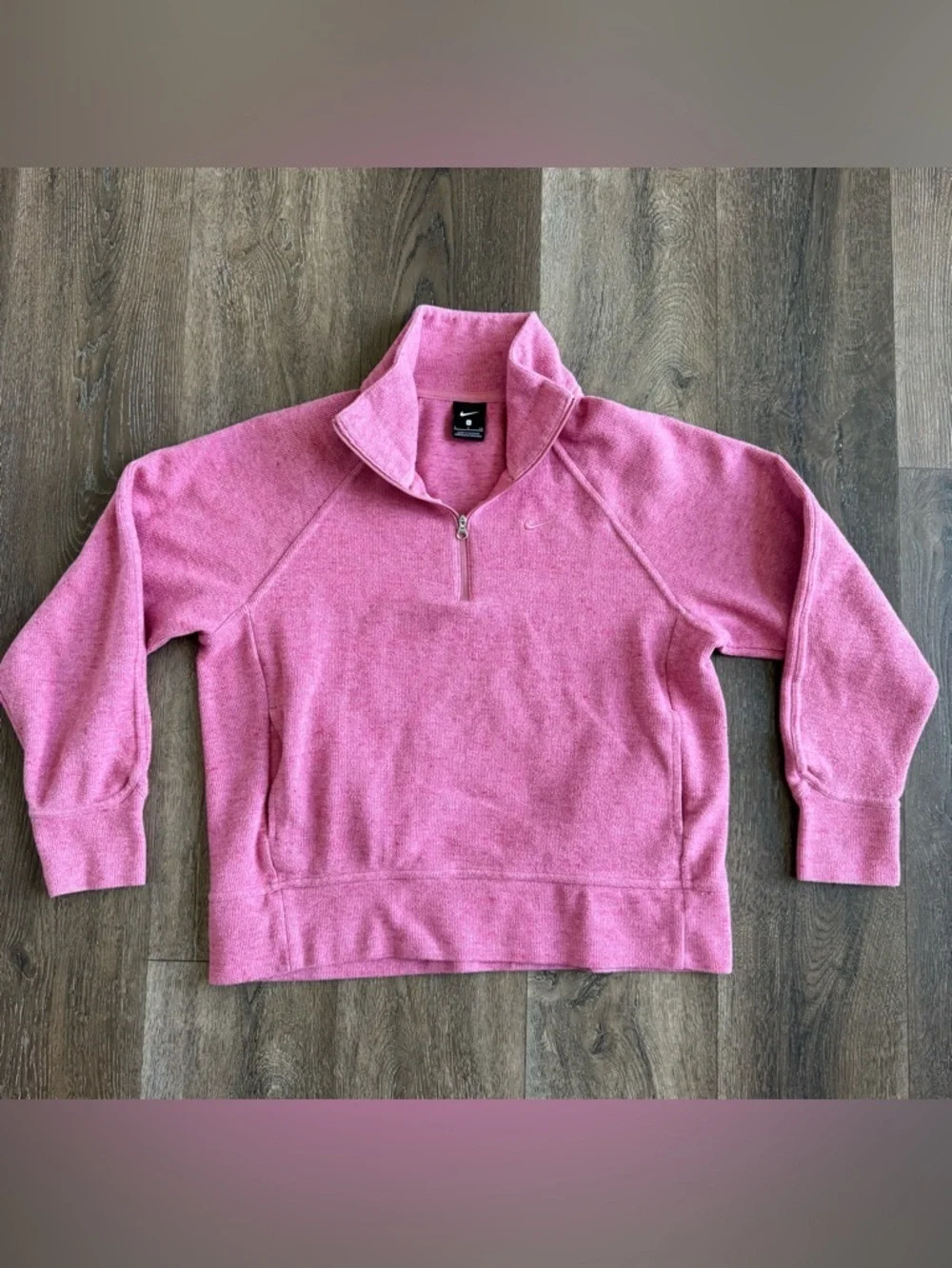 Nike Women's Heather Pink Half-Zip Turtleneck Sweater Women’s size small